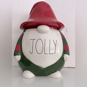 Rae Dunn JOLLY cookie jar. Has never been used.